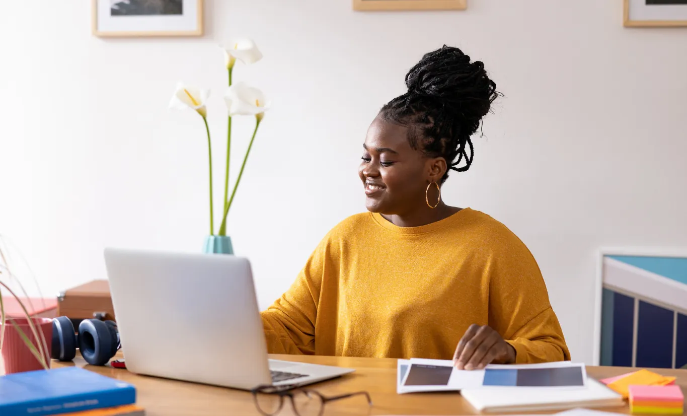 Outsourcery team member working from home